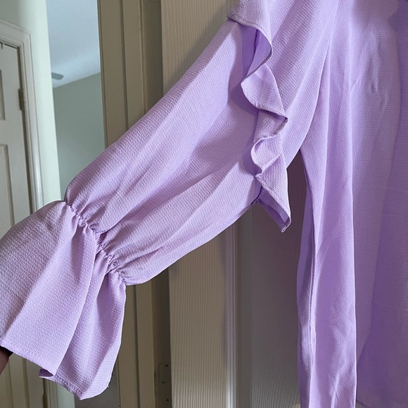 Lilac Sheer Ruffle Top - Picture 3 of 3